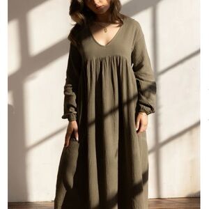 The Simple Folk Co. Meadow dress-olive green-size L